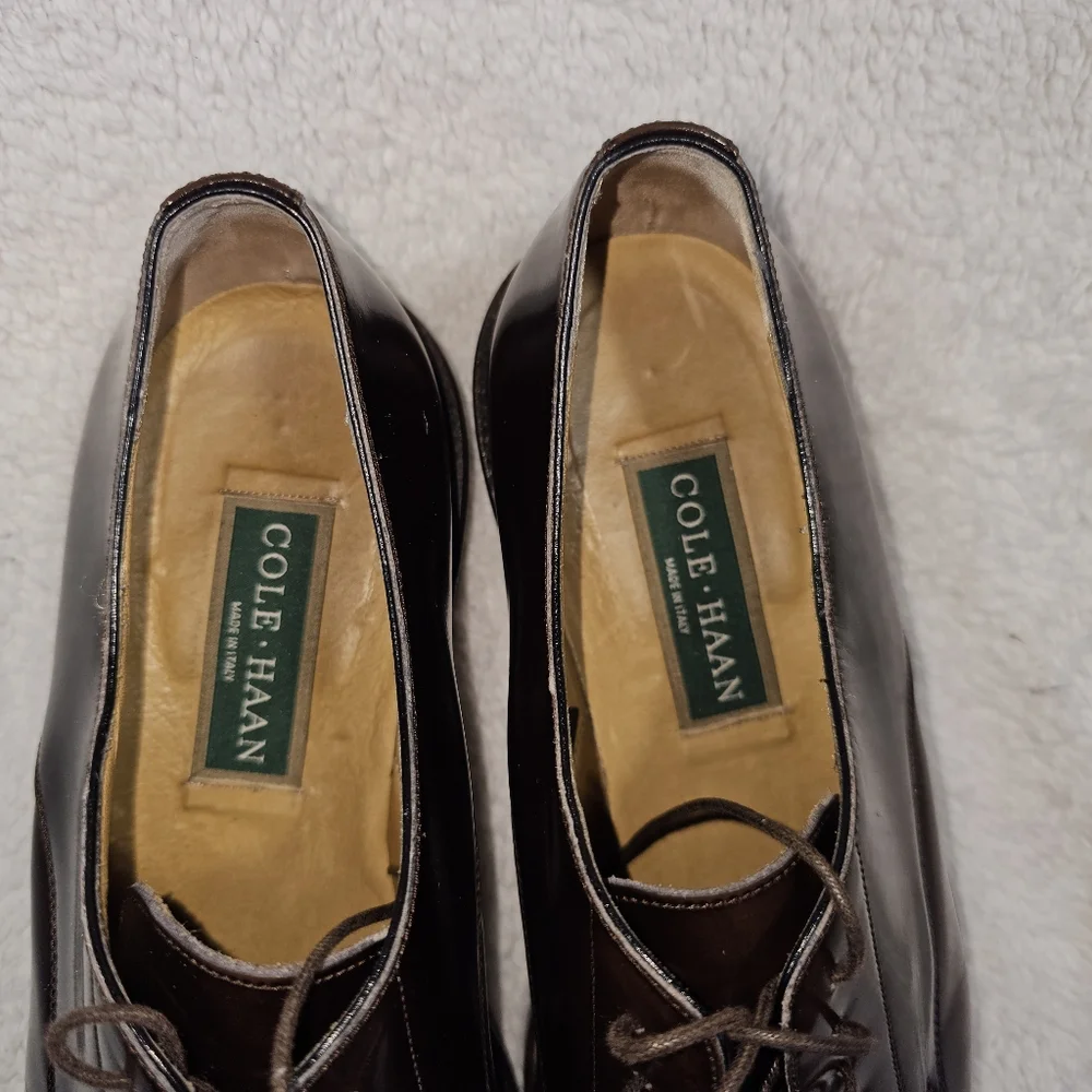 Cole Haan Mens 11 Shoes Calhoun Dress Oxford Split Toe Brown Burgundy Leather‎
